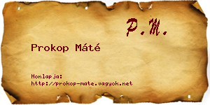 Prokop Máté névjegykártya